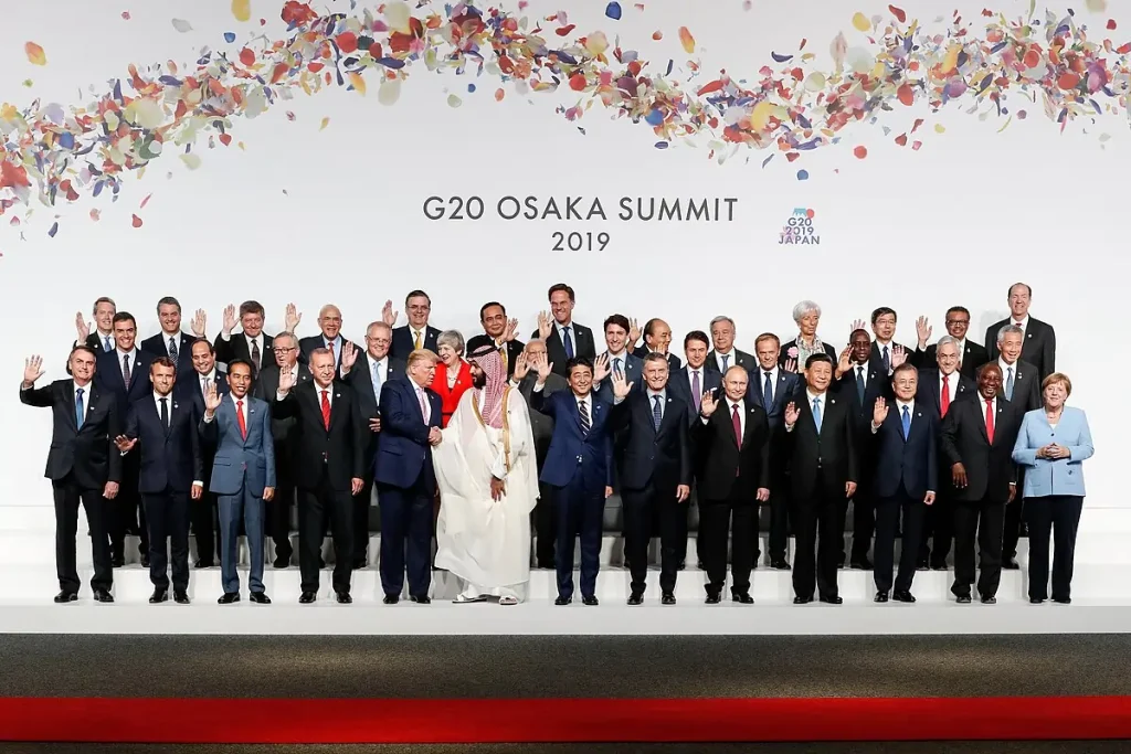 Encontro do G20 no Japão em 2019. Na imagem, chefes de Estados que compõem o fórum.