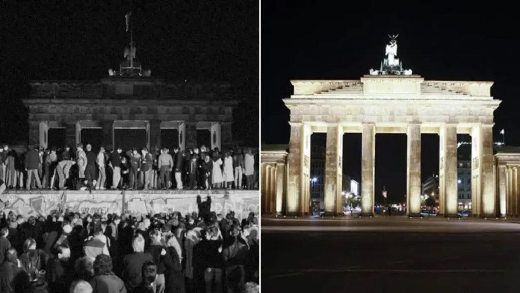 Muro de Berlim antes e depois.