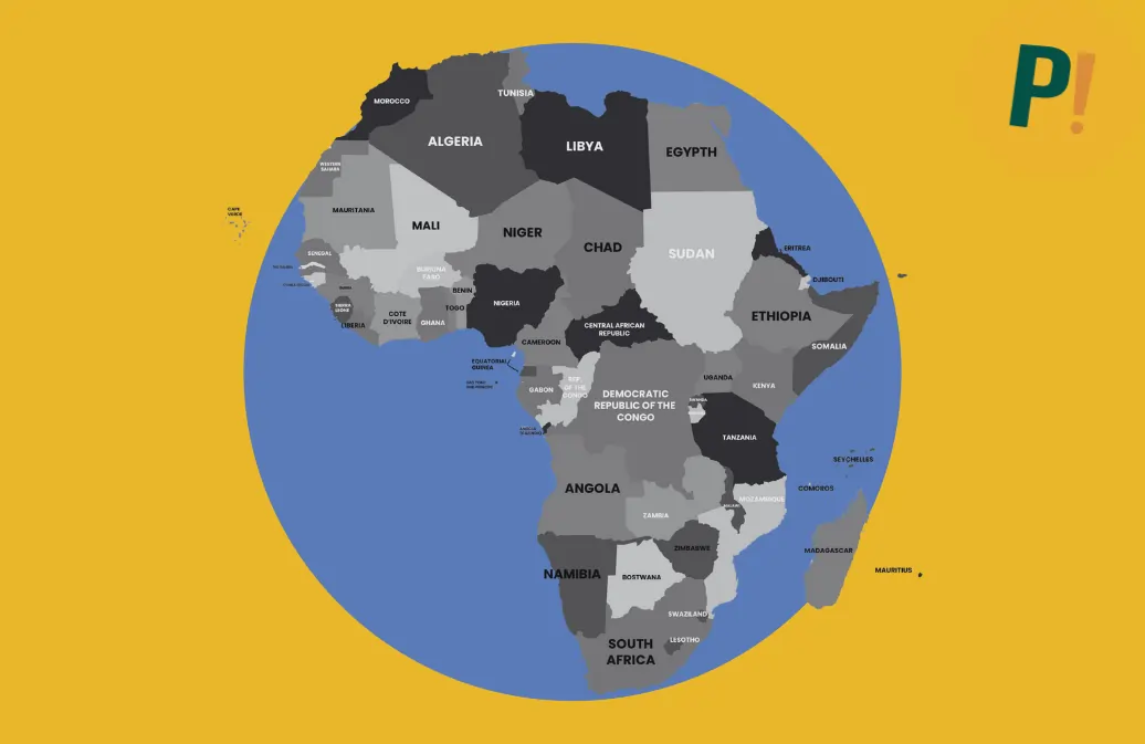 Mapa do continente africano.