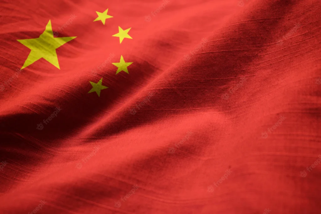 Bandeira da China. Imagem: Freepik.