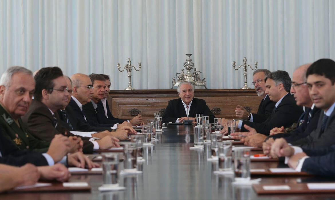 Reunião do Conselho da República com o ex-presidente Michel Temer, em 2018. Foto: Agência Brasil.