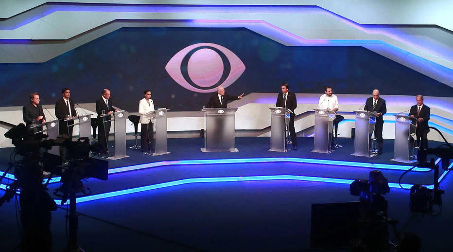 Debate eleitoral entre candidatos à presidência da República, em 2018. Imagem: Nilton Fukuda/ Estadao.