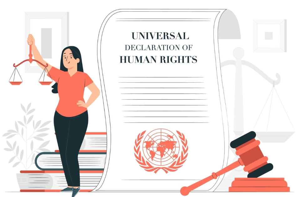 Ilustração do conceito da declaração universal dos direitos humanos